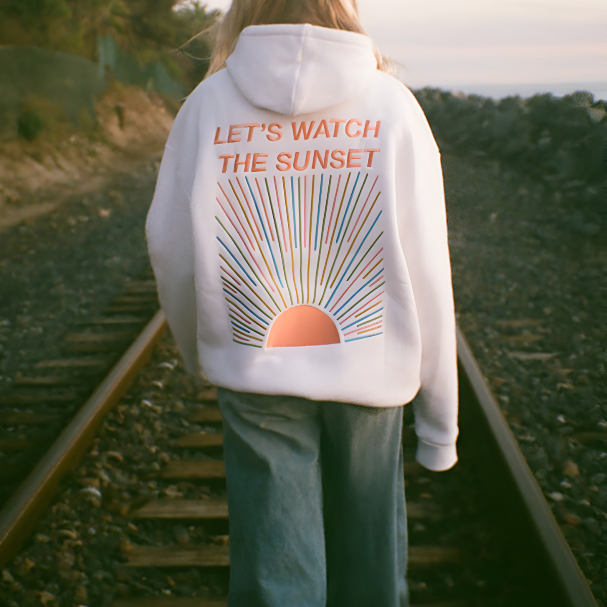 Women’s “Let’s Watch the Sunset” Graphic Oversized Hoodie