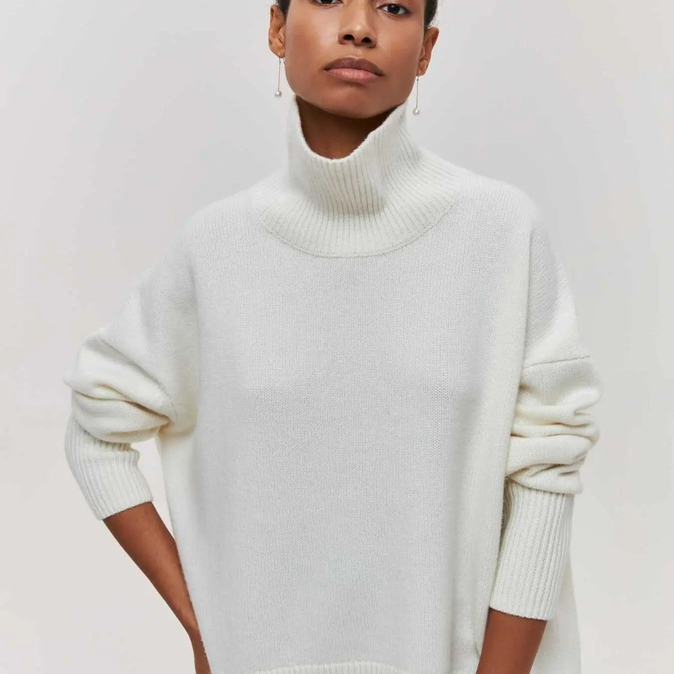 Women’s Oversized Turtleneck Knit Sweater