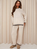 Women’s Cozy Knit Lounge Set with Wide Leg Pants