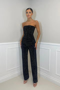 Women’s Strapless Glitter Sequin Jumpsuit