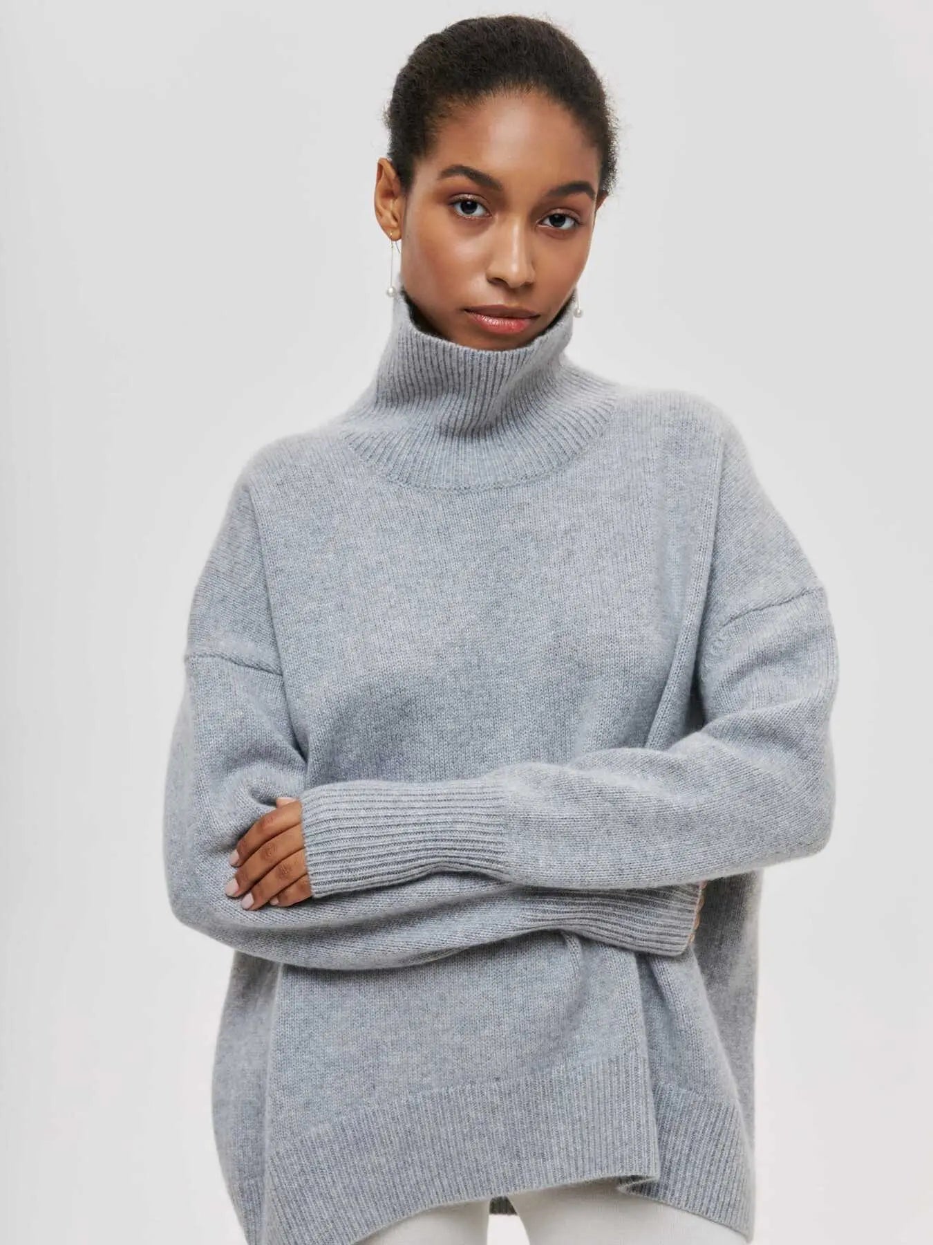 Women’s Oversized Turtleneck Knit Sweater