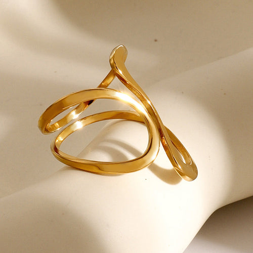 Women’s Abstract Gold Open Shape Statement Ring
