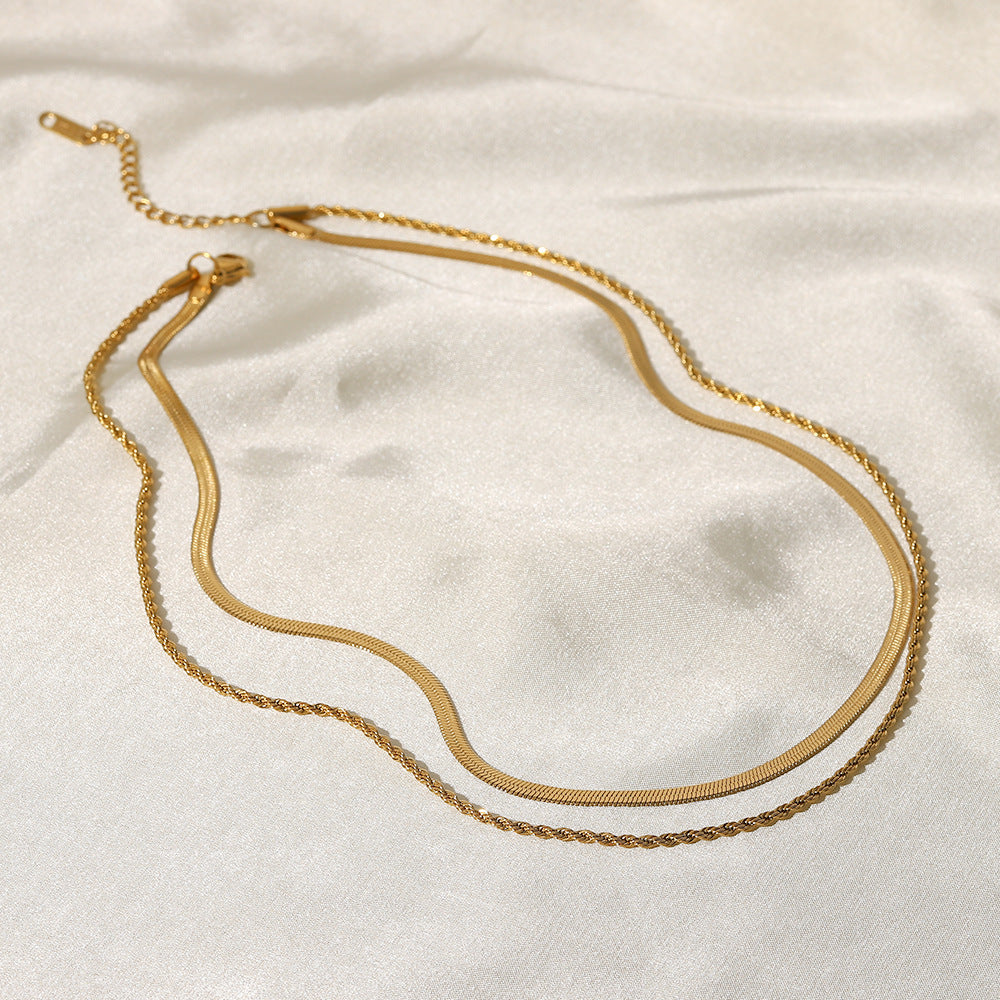 Women’s Classic Herringbone Snake Chain Necklace