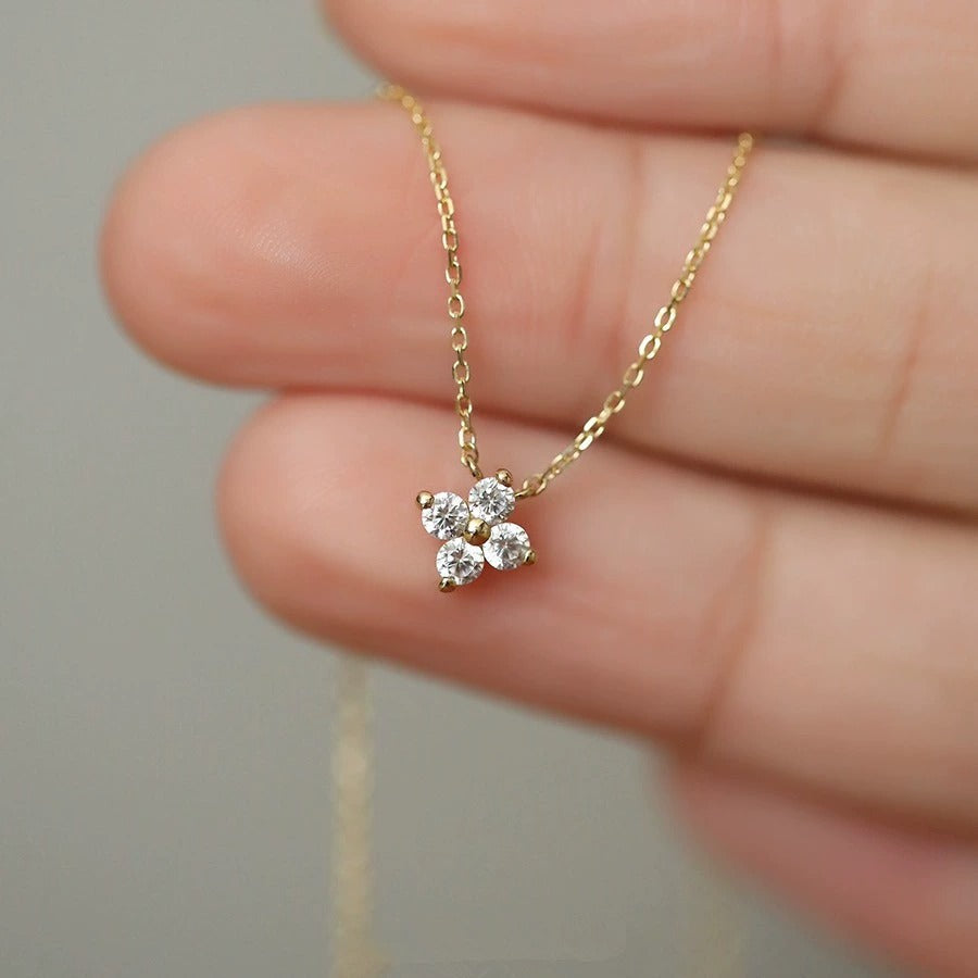 Women’s Dainty Solitaire Diamond Pendant Necklace