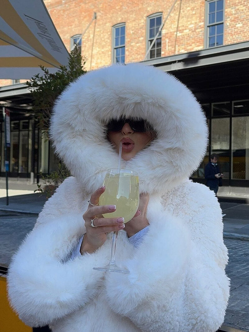 Women’s Luxury Faux Fur Hooded Winter Coat