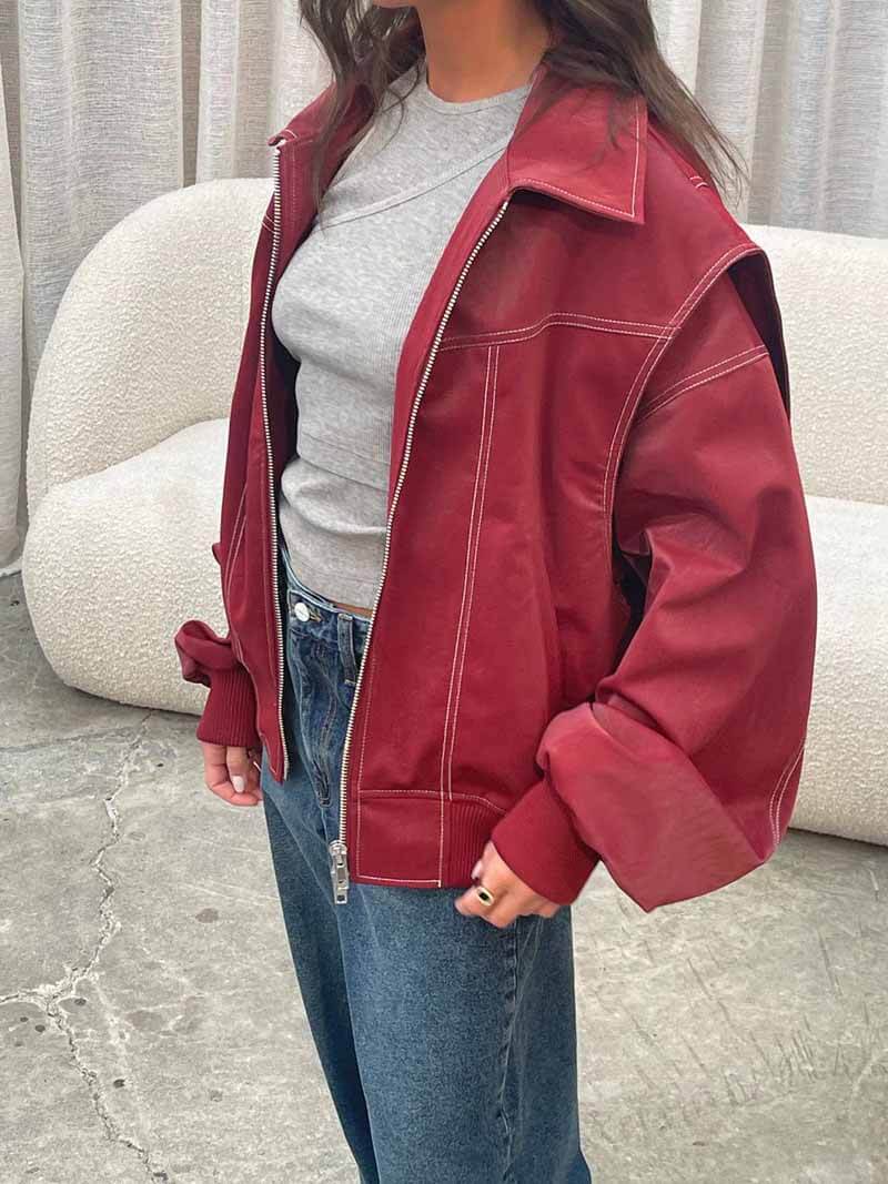 Women’s Oversized Vintage Red Corduroy Jacket