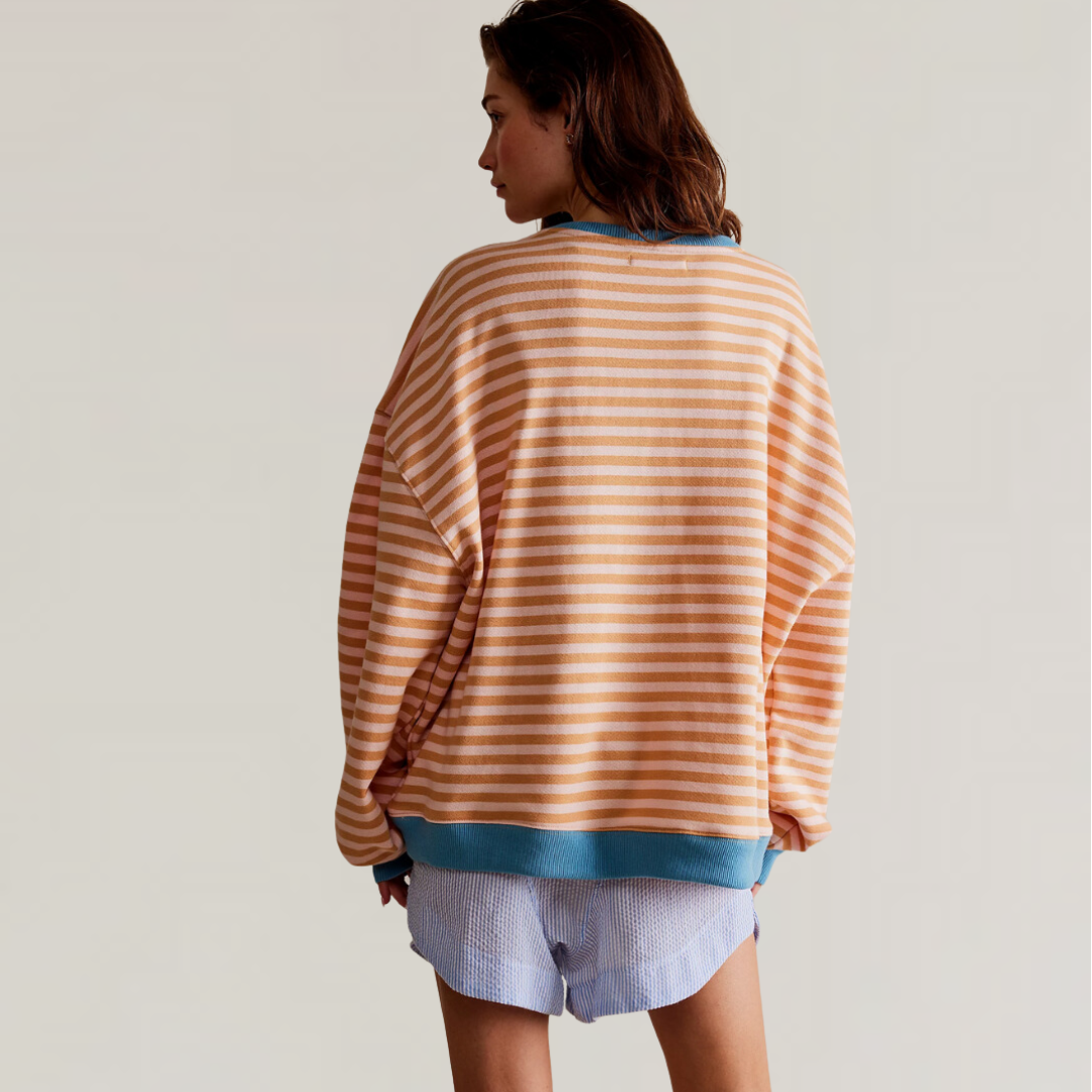 Women’s Casual Oversized Striped Long Sleeve T-Shirt