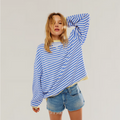 Women’s Casual Oversized Striped Long Sleeve T-Shirt