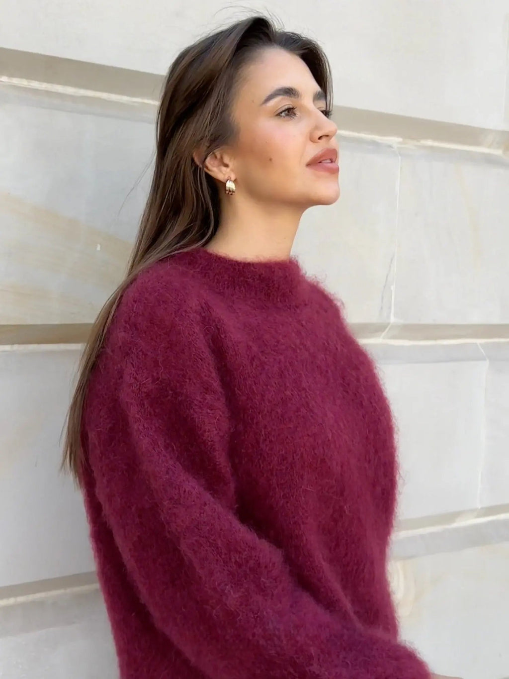 Women’s Cozy Fluffy Knit Long Sleeve Sweater
