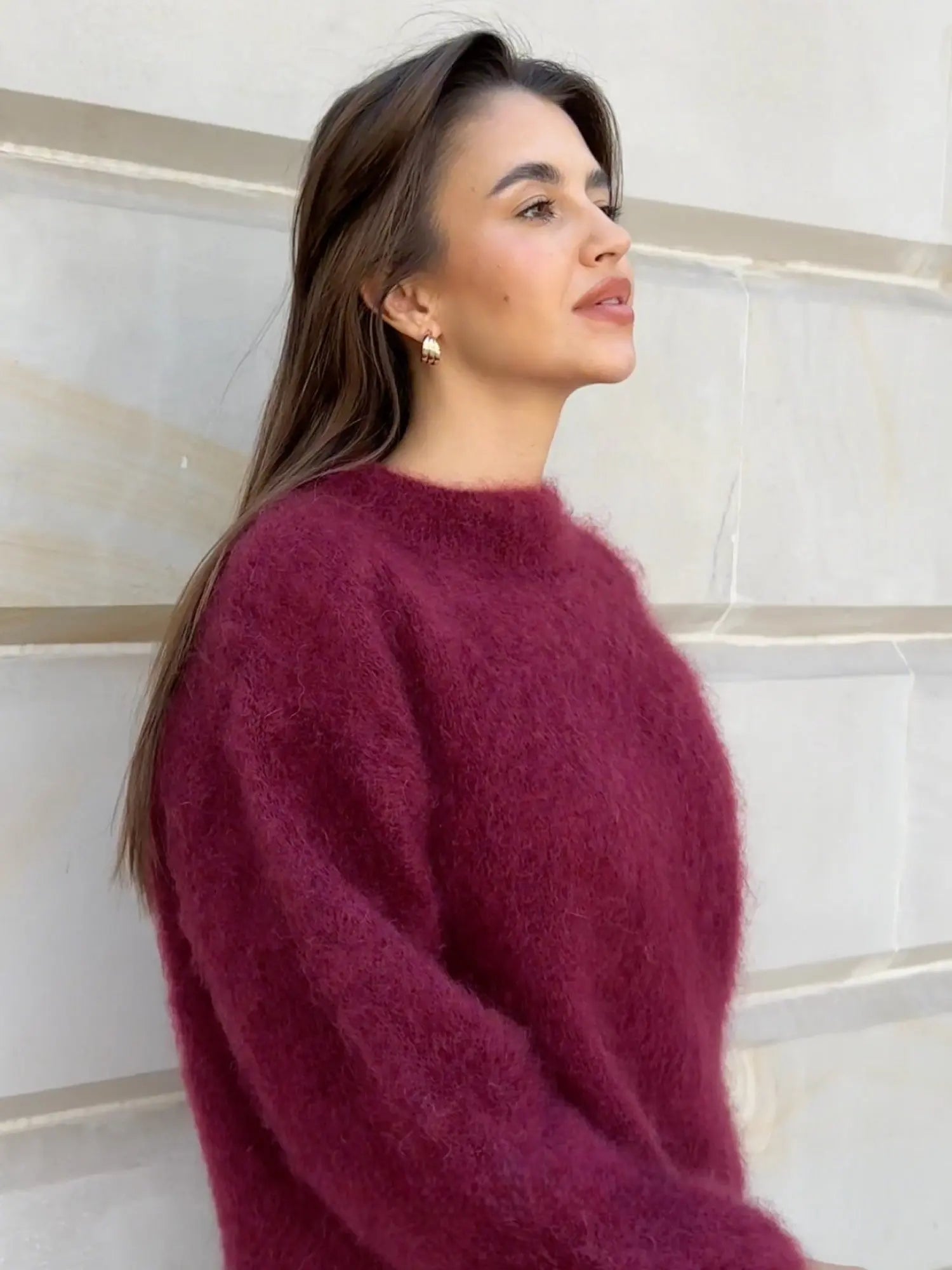 Women’s Cozy Fluffy Knit Long Sleeve Sweater