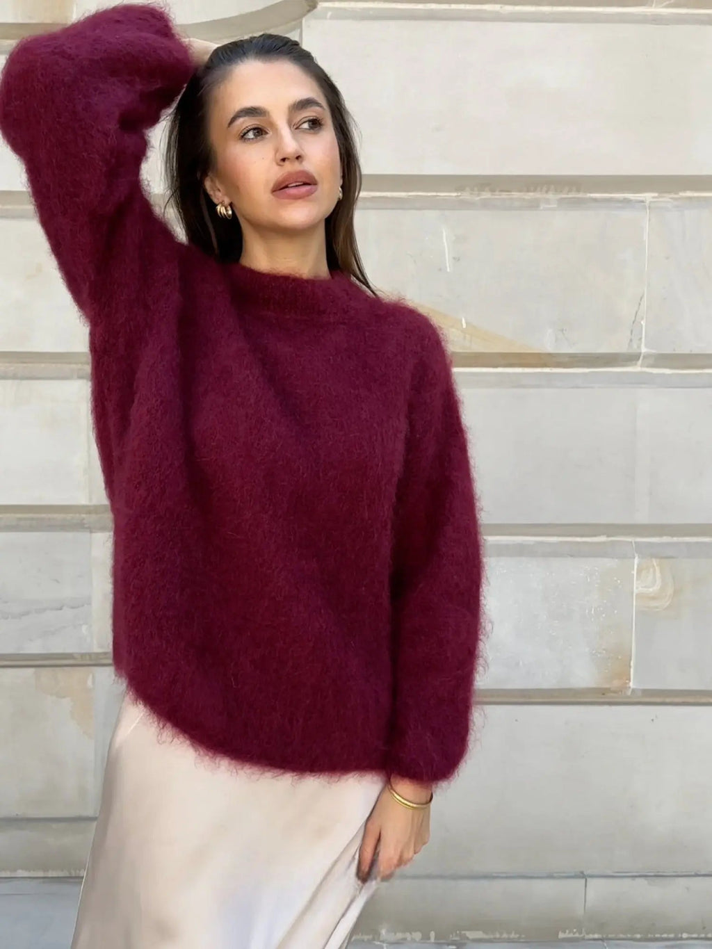 Women’s Cozy Fluffy Knit Long Sleeve Sweater