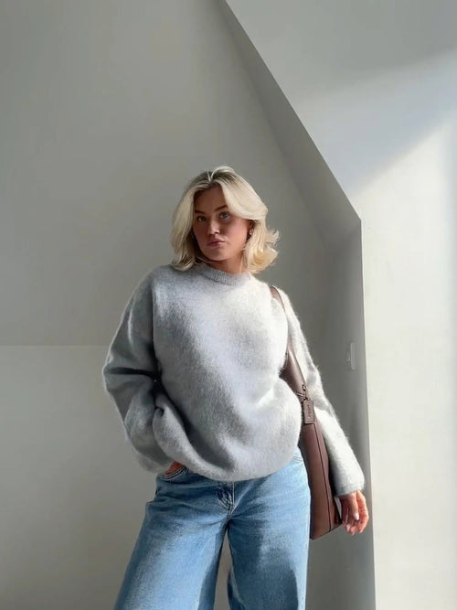 Women’s Cozy Fluffy Knit Long Sleeve Sweater