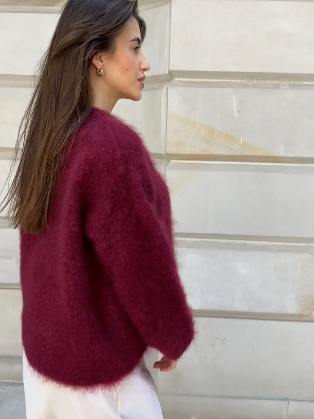 Women’s Cozy Fluffy Knit Long Sleeve Sweater