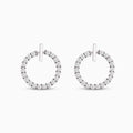 Women’s Sparkling Crystal Circle Stud Earrings