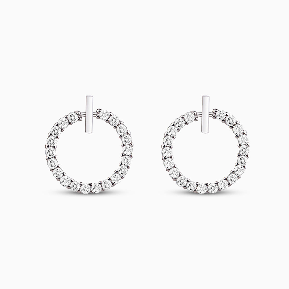Women’s Sparkling Crystal Circle Stud Earrings