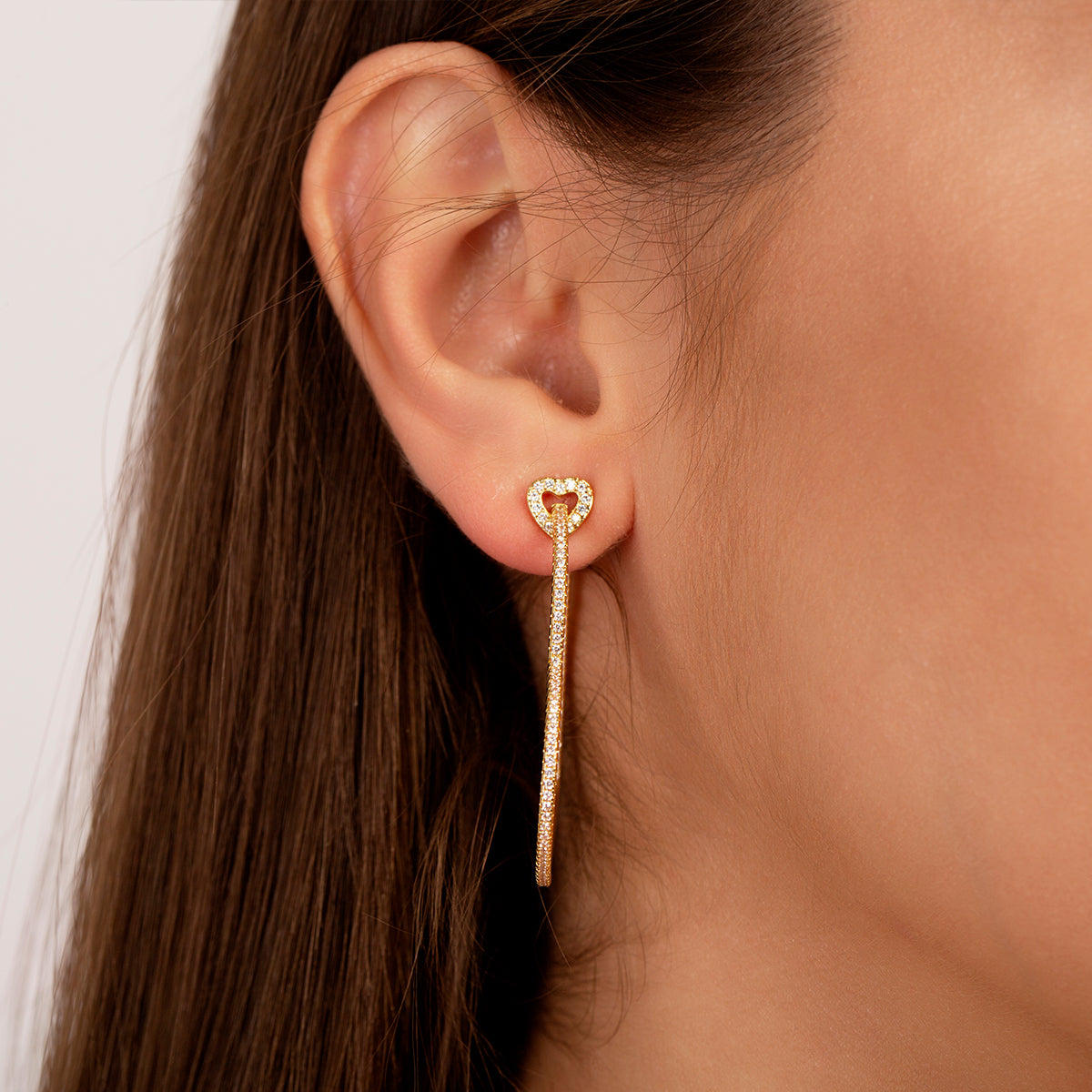Women’s Heart-Shaped Gold Hoop Earrings