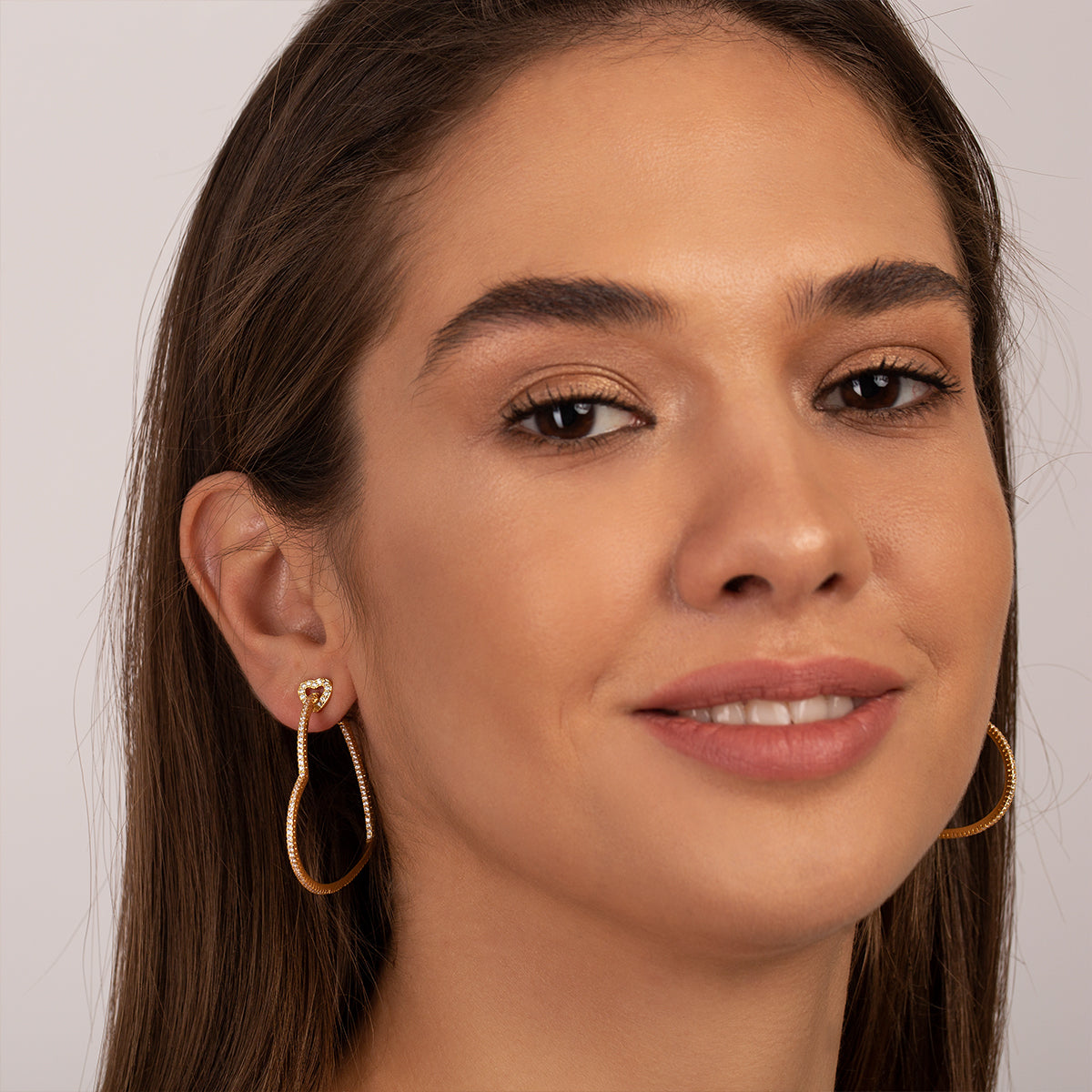 Women’s Heart-Shaped Gold Hoop Earrings