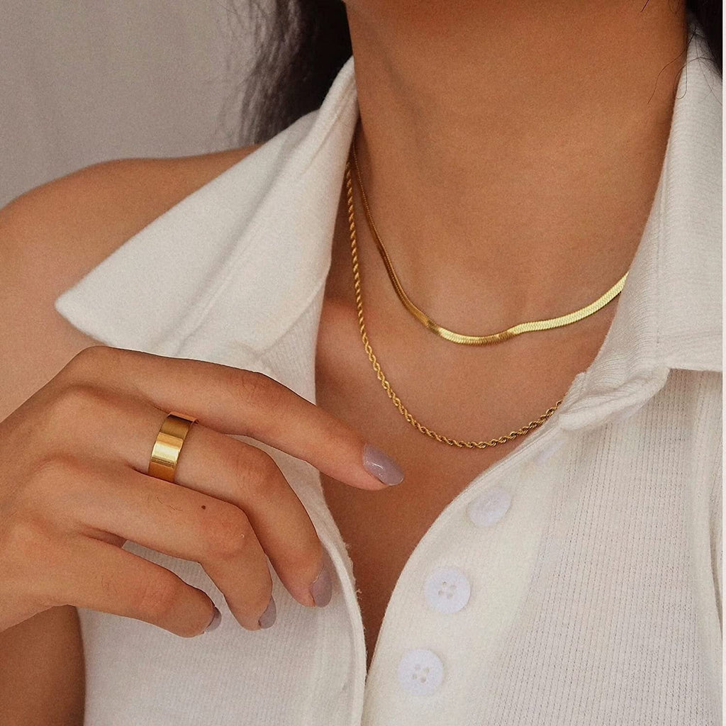 Women’s Classic Herringbone Snake Chain Necklace
