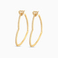 Women’s Heart-Shaped Gold Hoop Earrings