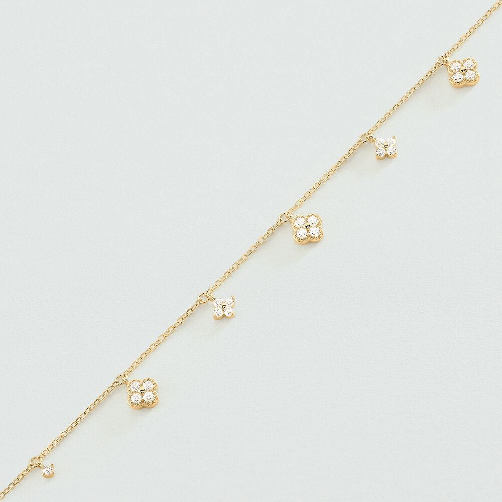 Women’s Dainty Gold Crystal Drop Bracelet