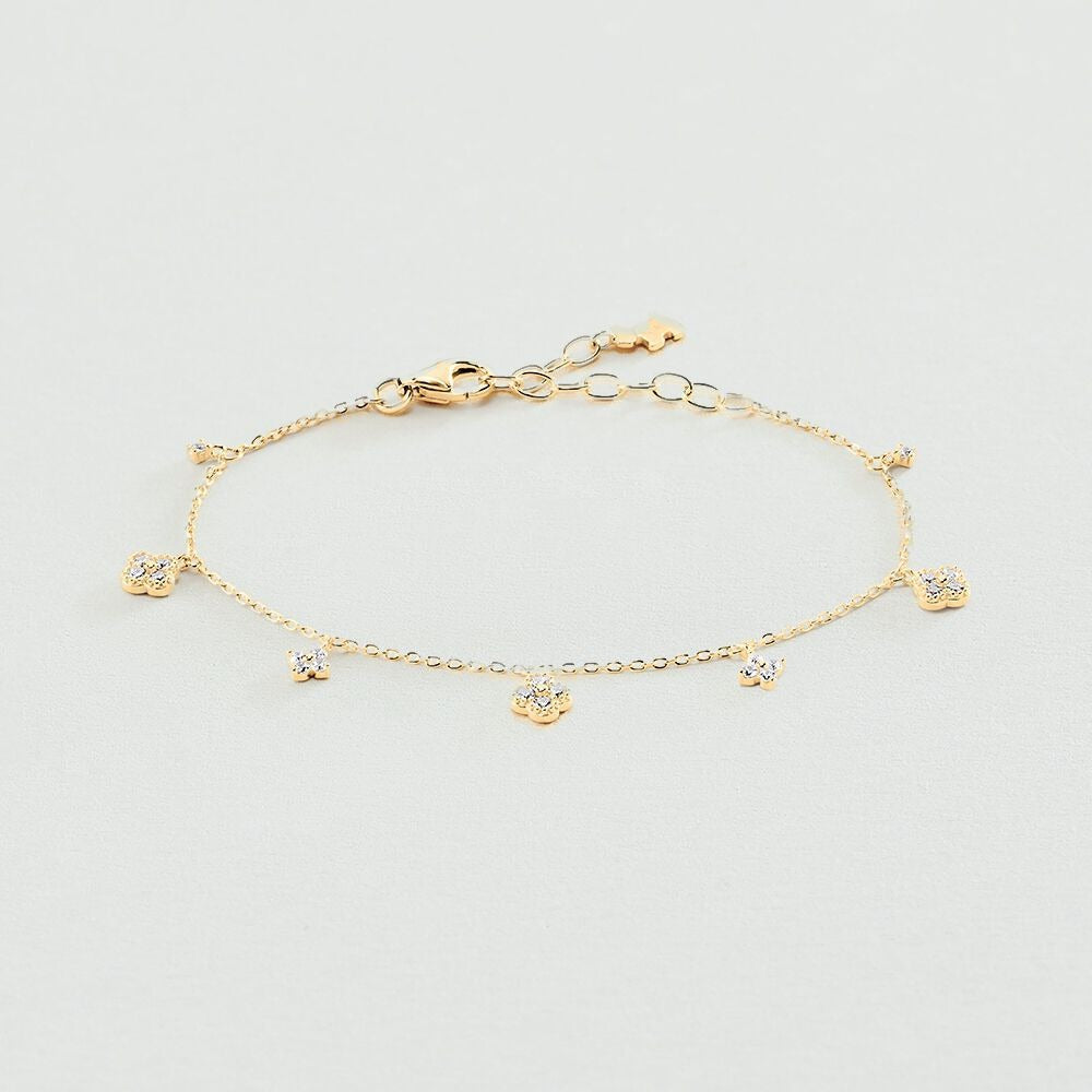 Women’s Dainty Gold Crystal Drop Bracelet