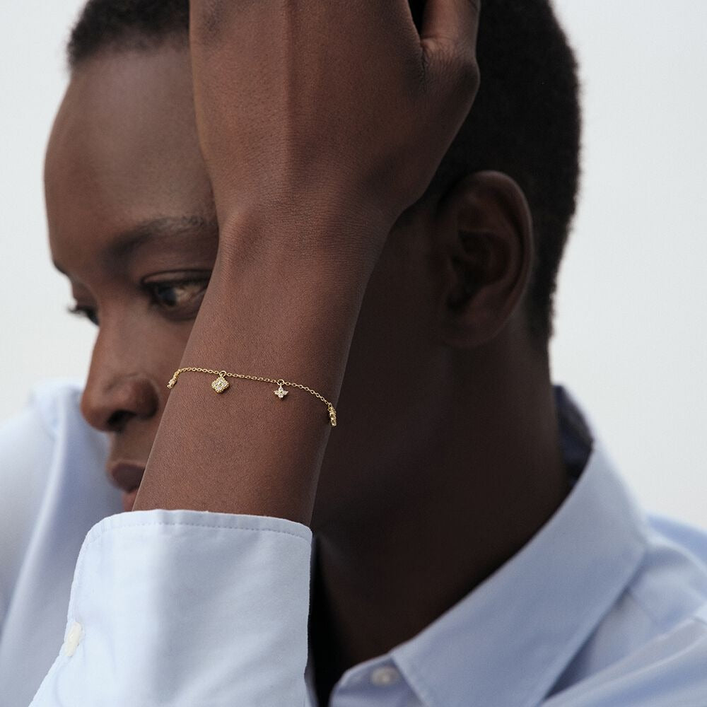 Women’s Dainty Gold Crystal Drop Bracelet