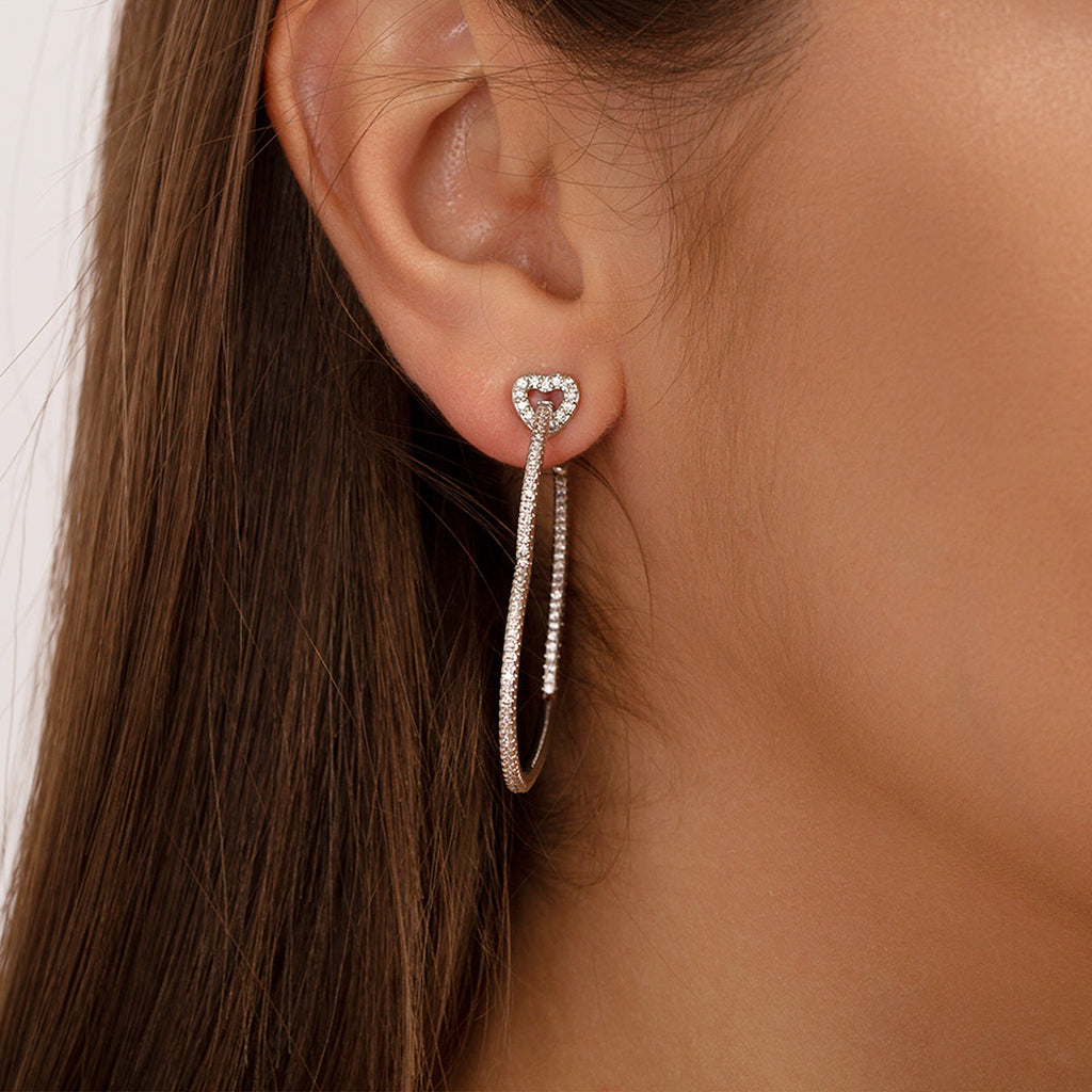 Women’s Heart-Shaped Gold Hoop Earrings
