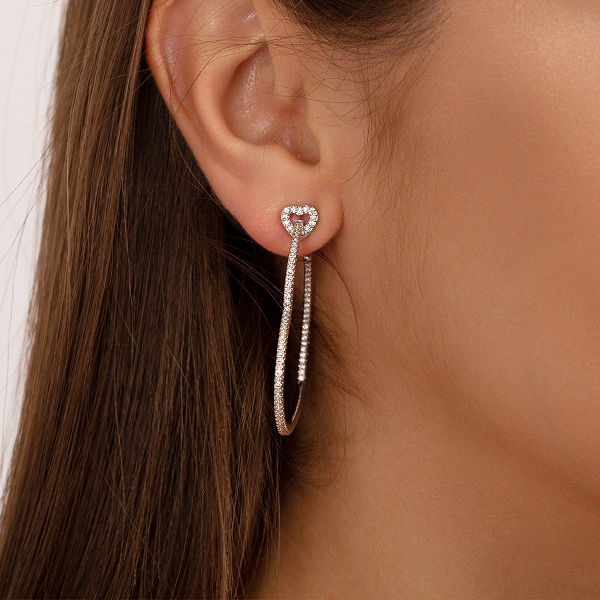 Women’s Heart-Shaped Gold Hoop Earrings